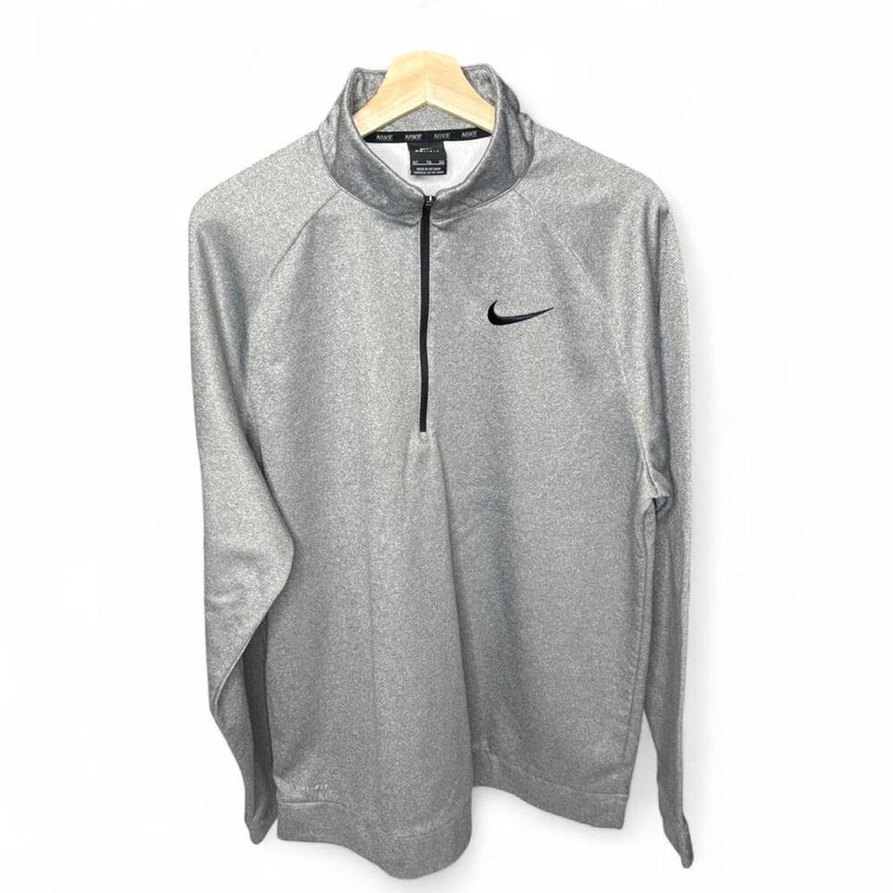 Nike Dri-FIT 1/4 Zip Pullover Heather Grey Men's Size XLT